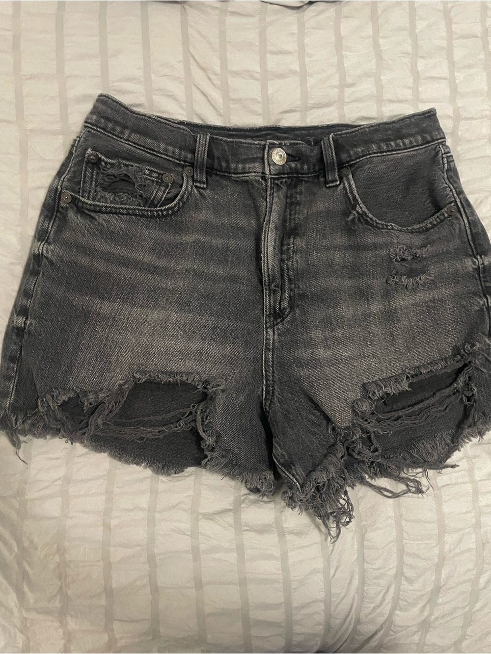 American Eagle Outfitters Distressed cute acid wash black Denim Shorts